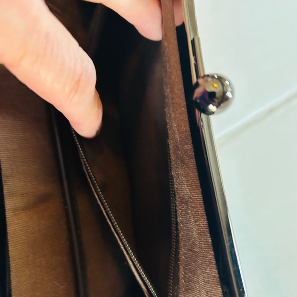 Talbots Brown Turquoise  and White elegant Shoulder Bag NWOT - Picture 6 of 8